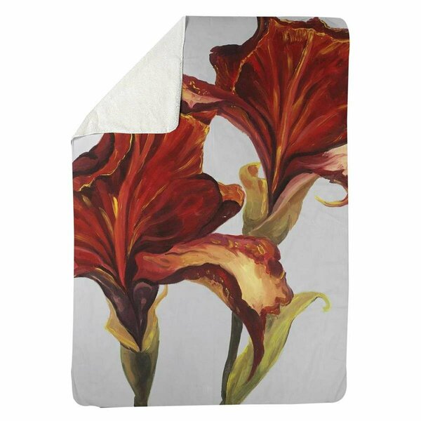 Begin Home Decor 60 x 80 in. Lilies with Fall Colors-Sherpa Fleece Blanket 5545-6080-FL205